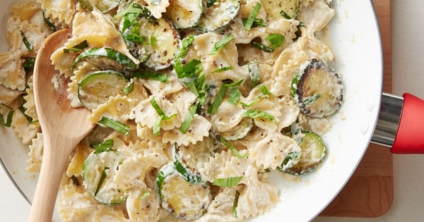 Zucchini Ricotta Pasta Skillet (Cooking for 2)