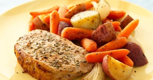 Herb Roasted Pork Chops and Vegetables