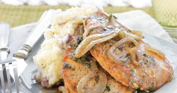 Pork Chops with Tarragon-Onion Gravy