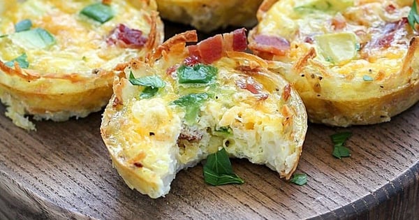 Bacon & Avocado Hash Brown Egg Cups