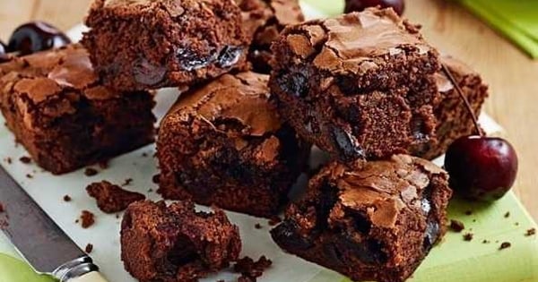 Celebration chocolate and cherry brownies