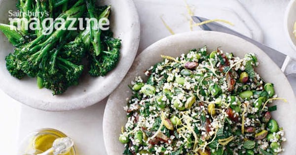 Bulgur, broad beans and date salad