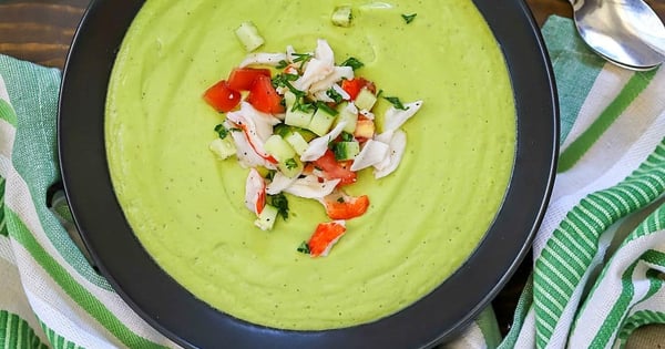 Avocado Soup with Crab