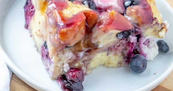 Overnight Blueberry French Toast Casserole