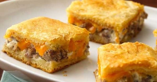 Sausage and Cheese Crescent Squares