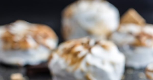 Meringue Encased Chocolate Mousse Smore Cakes