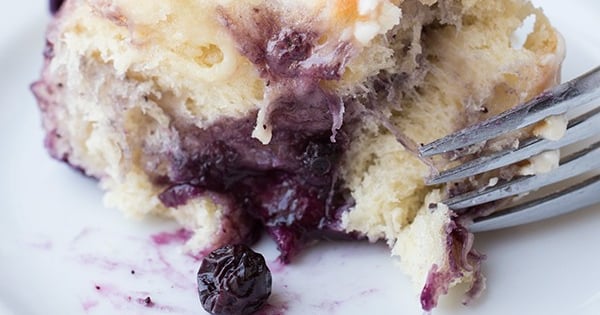 Soft and Pillowy Blueberry Breakfast Rolls