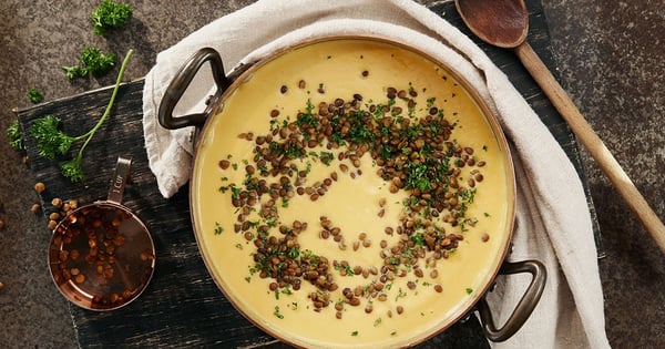 Sweet potato and lentil soup