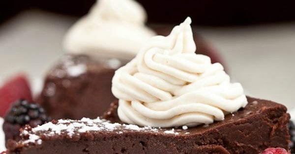 Flourless Chocolate Cake with Kahlua Whipped Cream