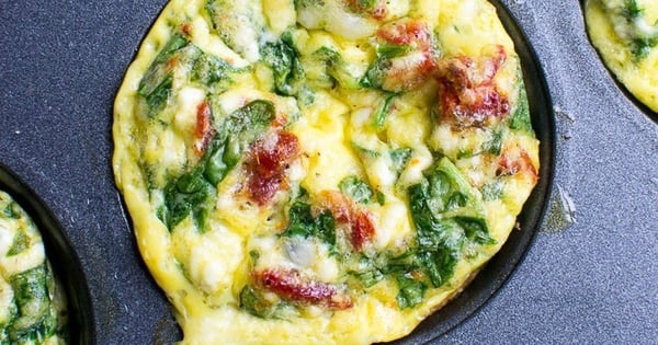 Spinach, Tomato and Feta Egg Muffin Cups