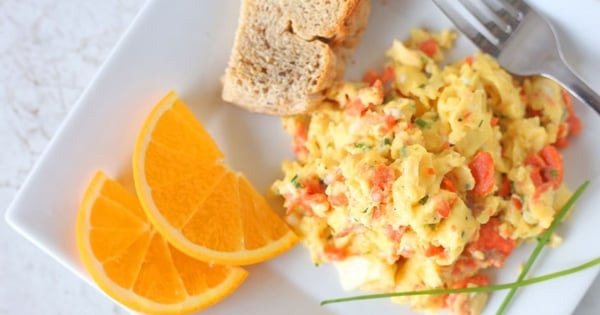 Perfect Scrambled Eggs with Smoked Salmon and Chives