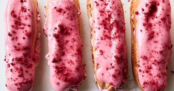 Raspberry and Cream Éclairs