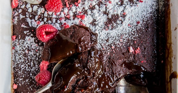 Chocolate Raspberry Espresso Pudding Cake