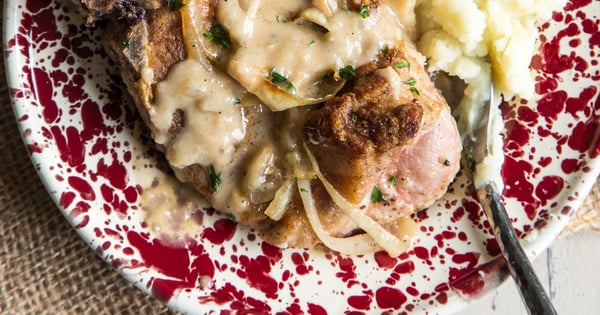 Cast Iron Smothered Pork Chops