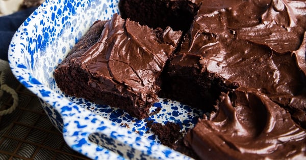 Fudgy Zucchini Brownies with Whipped Chocolate Frosting