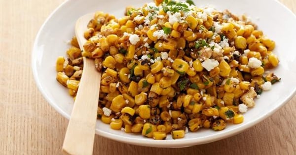 Grilled Corn Salad with Lime, Red Chili and Cotija