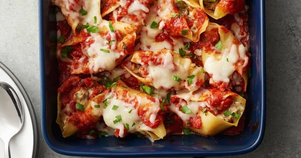 Three-Cheese Beef Pasta Shells