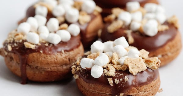 Baked S’mores Doughnuts with Chocolate Glaze