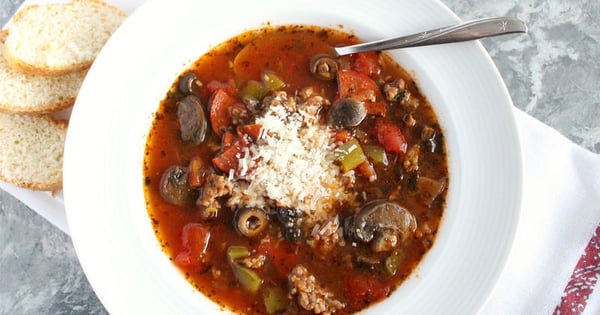 Slow-Cooker Pizza Soup