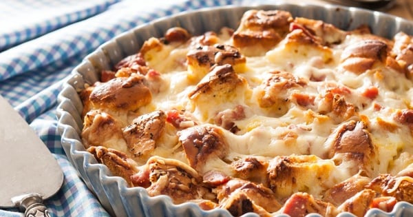 Three Cheese Strata with Ham