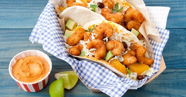 Popcorn Shrimp Tacos