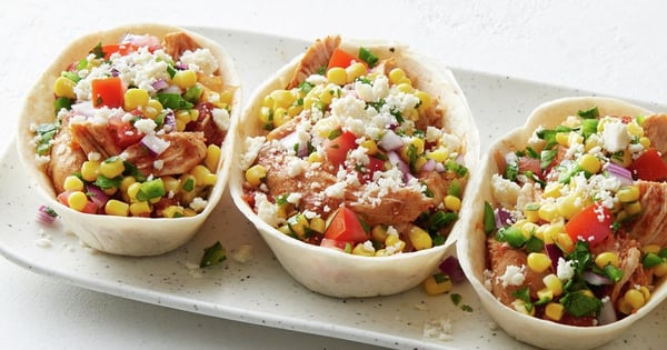 Slow-Cooker Chipotle Chicken Taco Bowls with Corn-Jalapeño Salsa