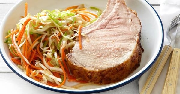 Grilled Rack of Pork With Cabbage