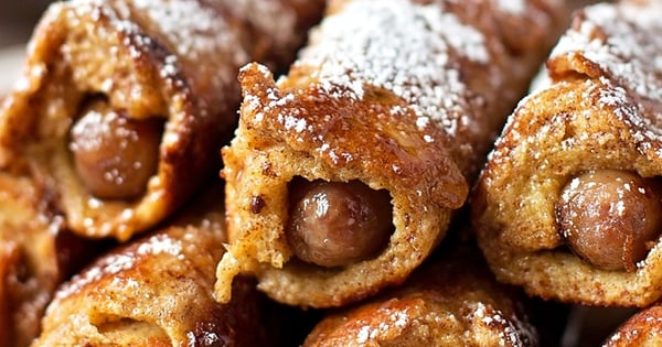 Sausage Stuffed French Toast Roll Ups