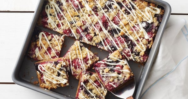 Double-Berry White Chocolate Crumble Bars