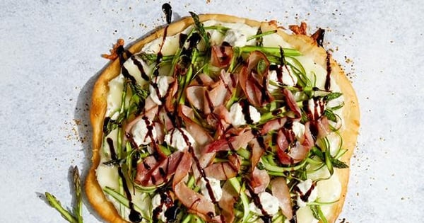 Shaved Asparagus-Goat Cheese Pizza