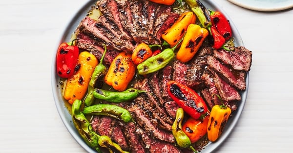 Grilled Steak and Mixed Peppers