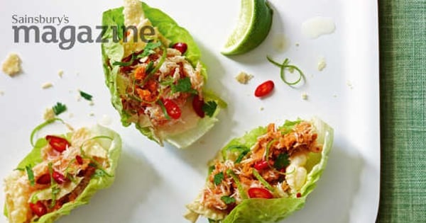 Crab and poppadom salad