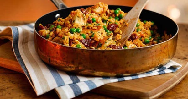 Easy chicken and chorizo paella