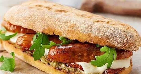 Chorizo-style sausage sandwich