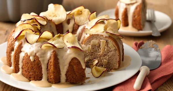 One-Bowl Apple-Spice Bundt Cake with Butterscotch Glaze
