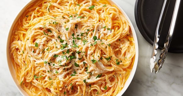 Butternut Squash Noodles with Cauliflower Alfredo
