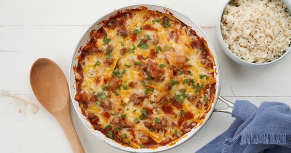 20-Minute Smothered Beef Burrito Skillet