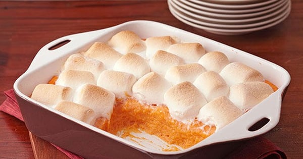 Baked Sweet Potatoes with Marshmallows