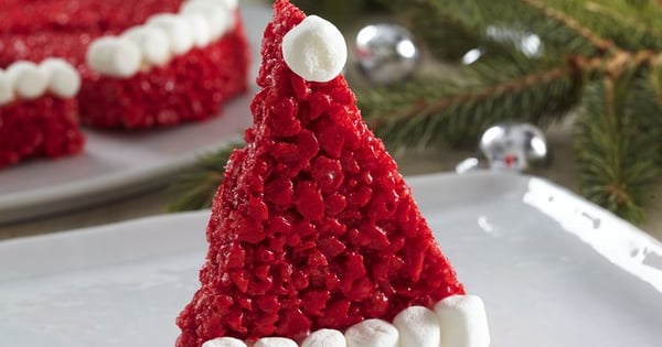 Santa Hat Crispy Treats
