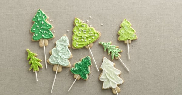 Christmas Tree Cookie Pops