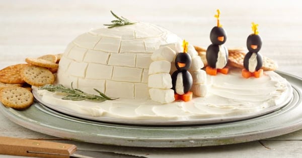 Igloo Spread with Cream Cheese Penguins