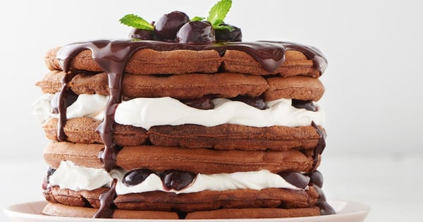 Black Forest Cherry Waffle Cake