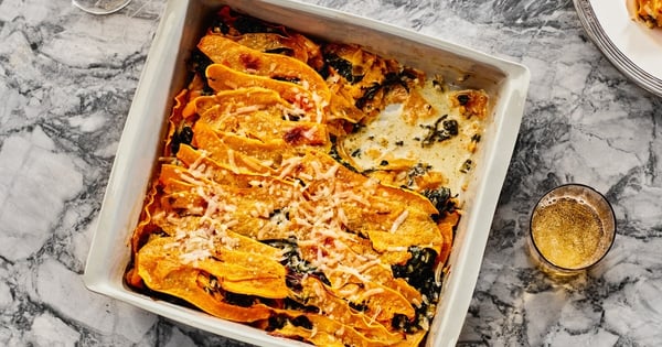 Butternut Squash and Creamed-Spinach Gratin
