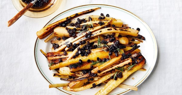 Parsnip Confit with Pickled Currants