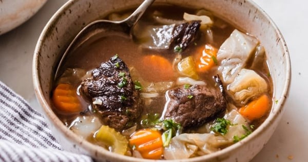 Warm & Hearty Cabbage Beef Soup