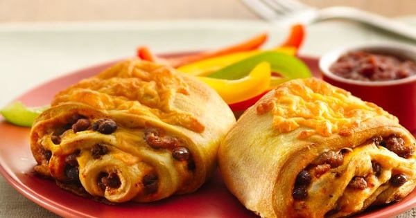 Beef and Bean Crescent Burritos