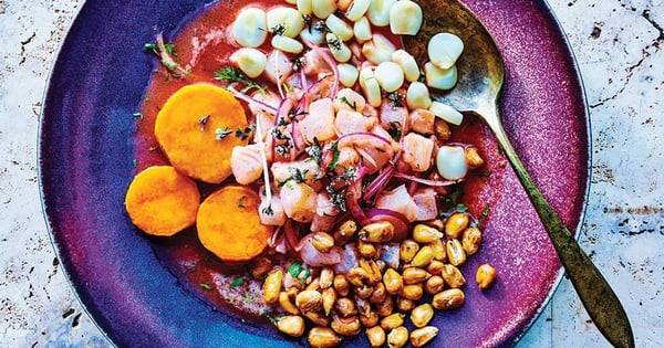 Peruvian Street Cart Ceviche with Sweet Potato and Toasted Corn (Ceviche Carretillero)
