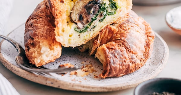 Baked Breakfast Croissant Boats