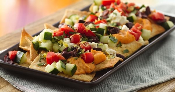 Greek Hummus Nachos