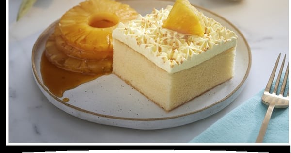 Coconut Vanilla Cake with Caramelized Pineapple